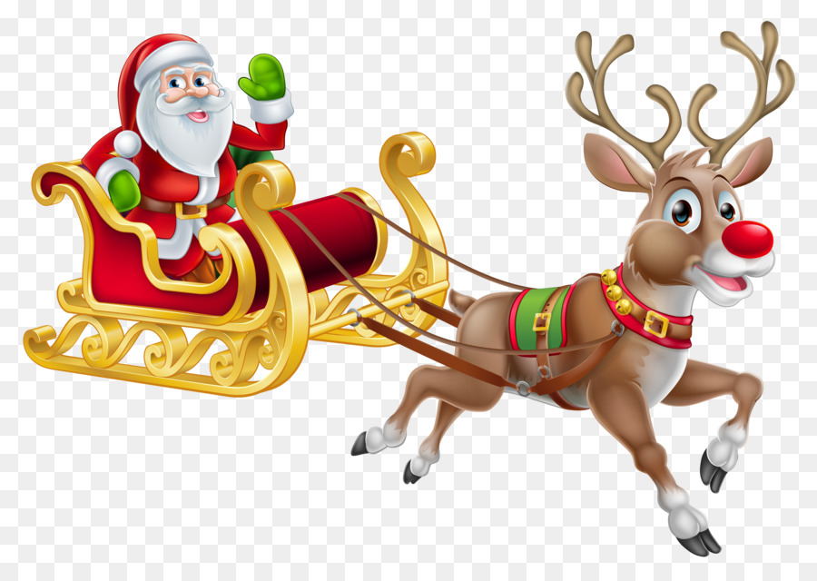 Santa Claus Reindeer Christmas Clip art - santa sleigh png download - 4000*2793 - Free Transparent Santa Claus png Download.
