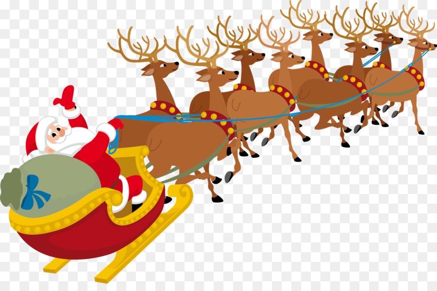 Santa Claus Reindeer Sled Clip art - santa sleigh png download - 1600*1040 - Free Transparent Santa Claus png Download.