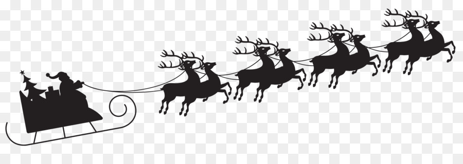Santa Claus Reindeer Christmas Clip art - Sleigh Silhouette Cliparts png download - 6343*2128 - Free Transparent Santa Claus png Download.