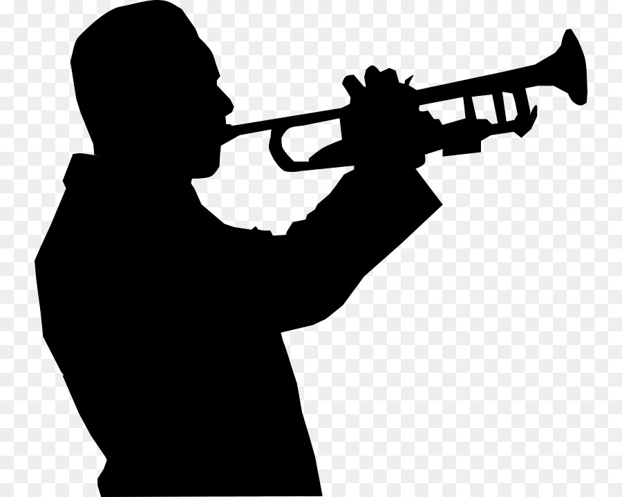 Trumpeter Silhouette Clip art - trumpet and saxophone png download - 800*720 - Free Transparent  png Download.