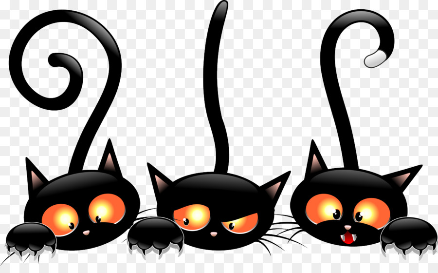 Black cat Kitten Halloween Clip art - cats png download - 1280*776 - Free Transparent Cat png Download.