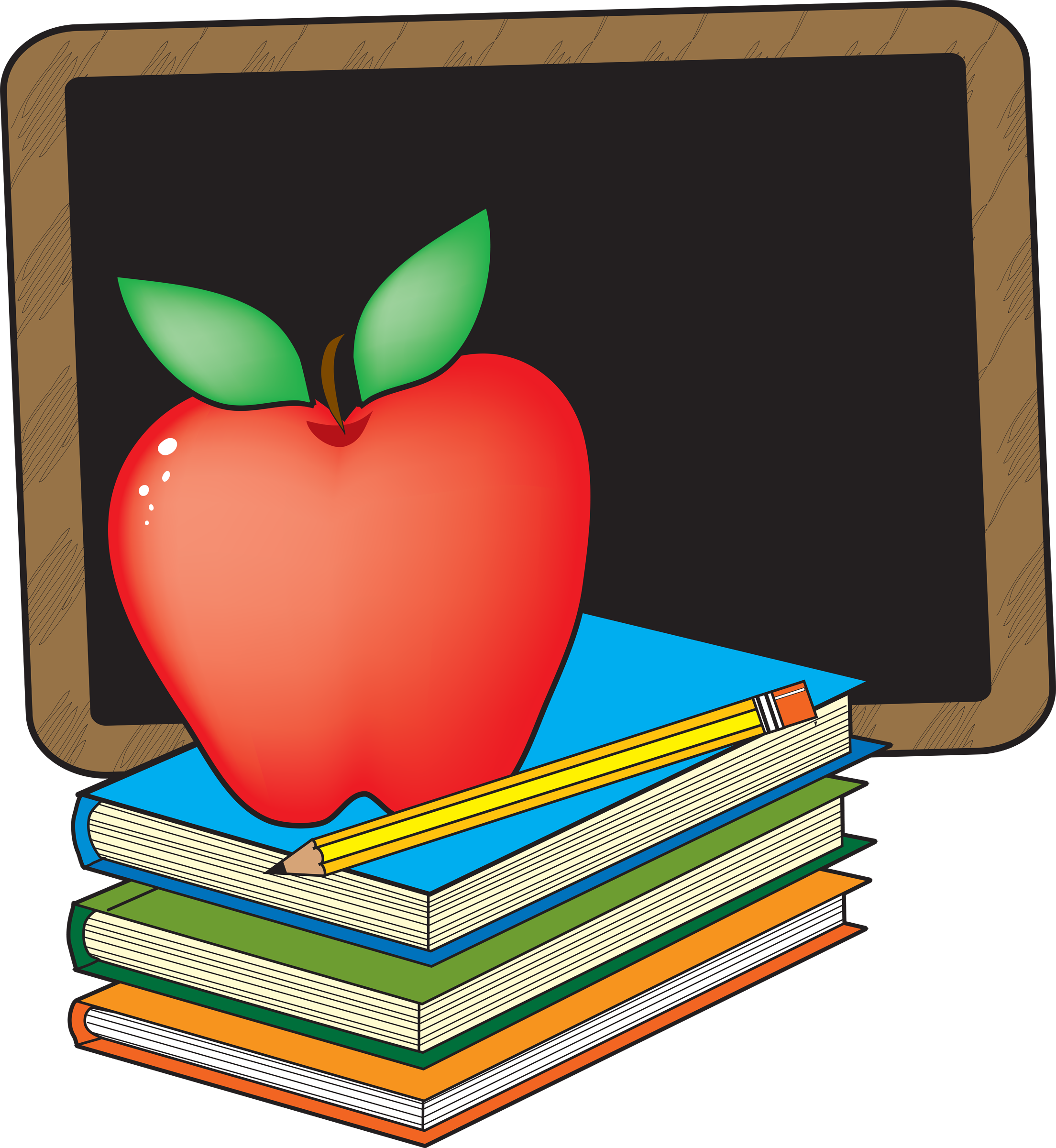 apple and chalkboard clipart
