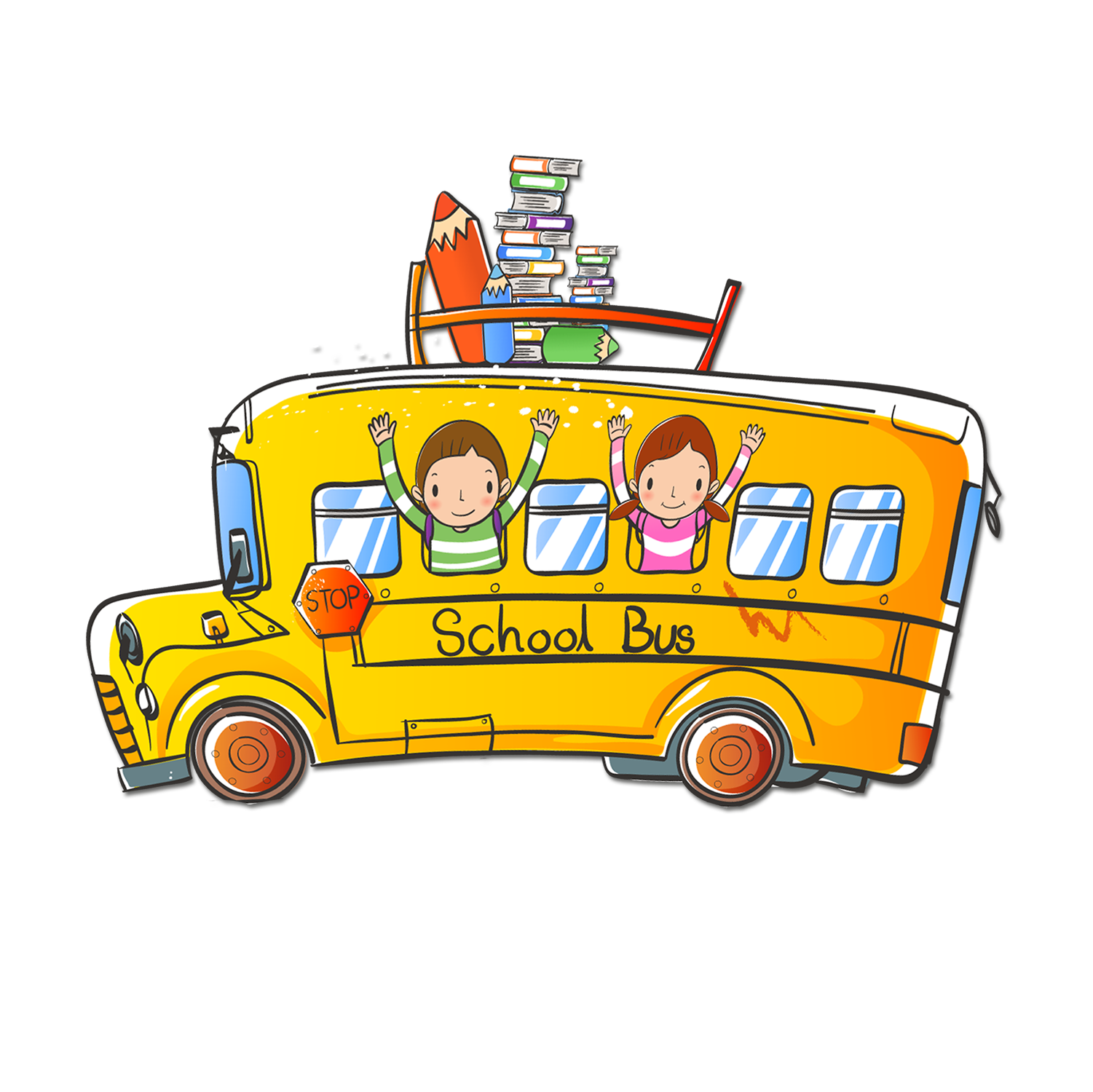 School bus - Cartoon school bus png download - 1501*1500 - Free