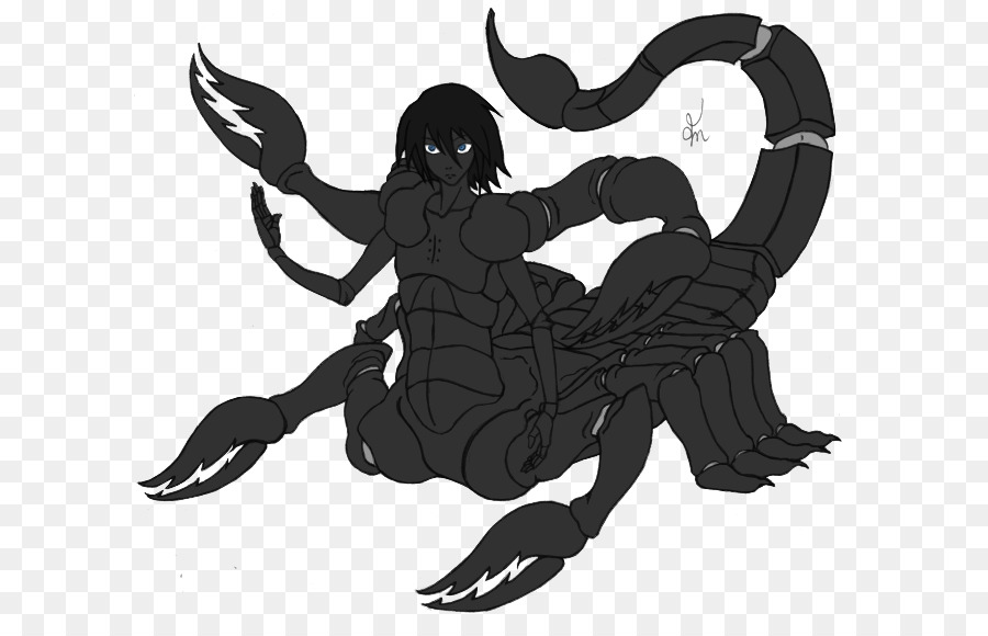 Cartoon Silhouette Black White Legendary creature - Scorpion King png download - 658*569 - Free Transparent  Cartoon png Download.