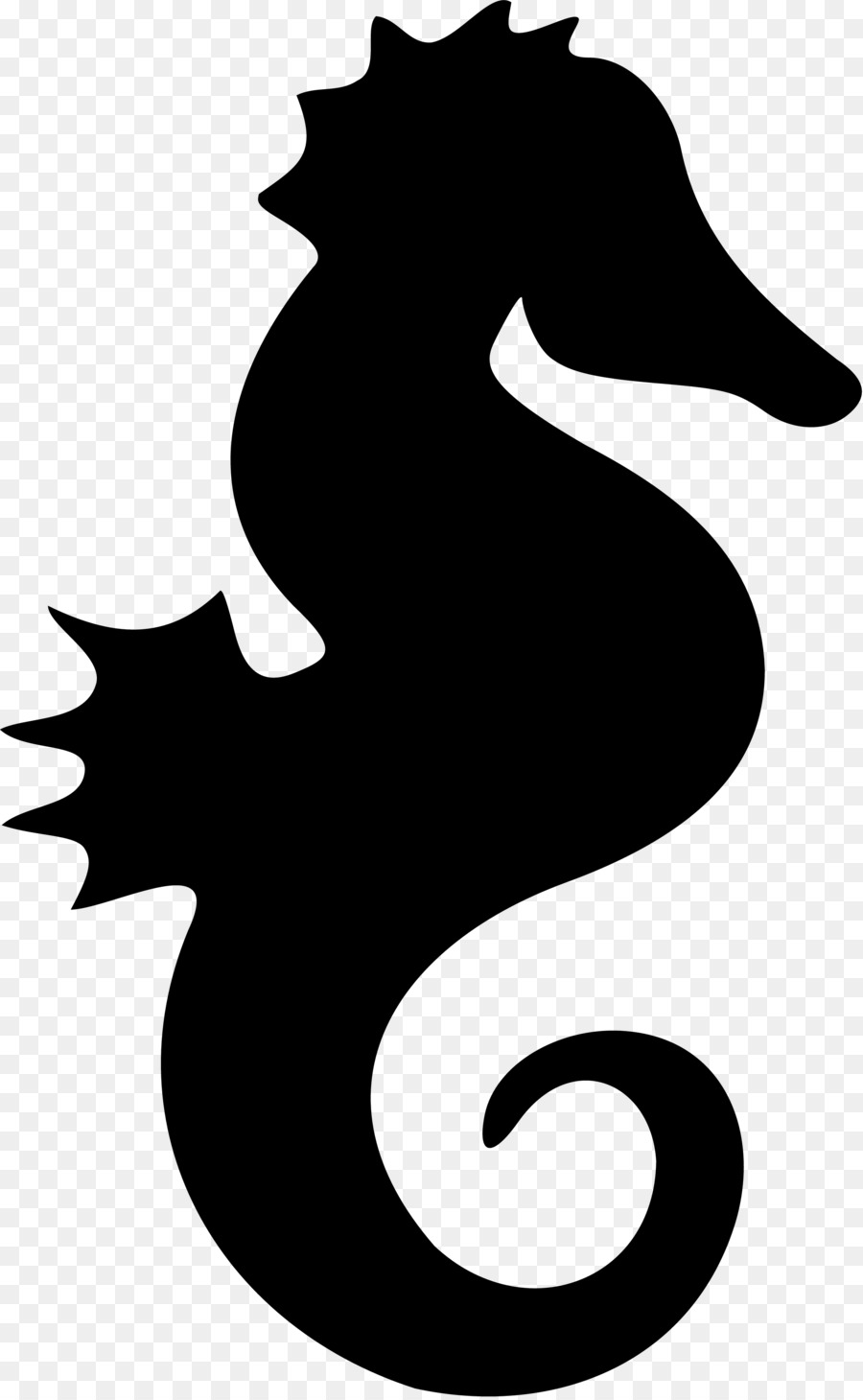 Seahorse Silhouette Drawing Clip art - nautical png download - 2225*3601 - Free Transparent  Seahorse png Download.