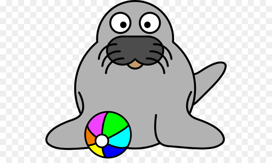 Free Harp seal Clip art - Seal With Ball Clipart png download - 600*525 - Free Transparent Free png Download.