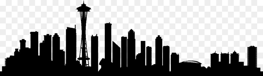 Seattle Skyline Drawing Silhouette - Silhouette png download - 1300*375 - Free Transparent Seattle png Download.
