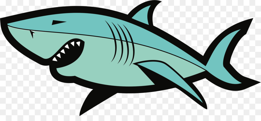 Great white shark Fish - vector shark png download - 2386*1068 - Free Transparent Shark png Download.
