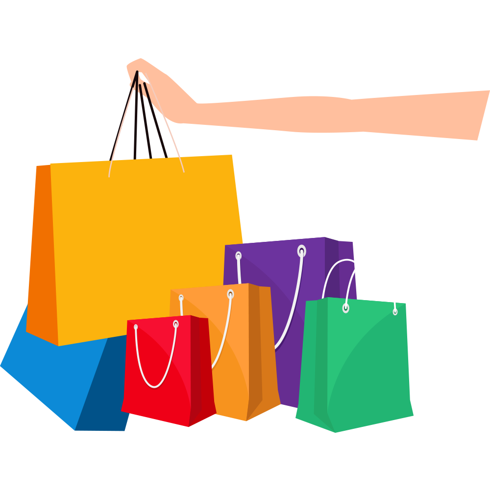 Online shopping Shopping bag - Vector cartoon shopping bags png