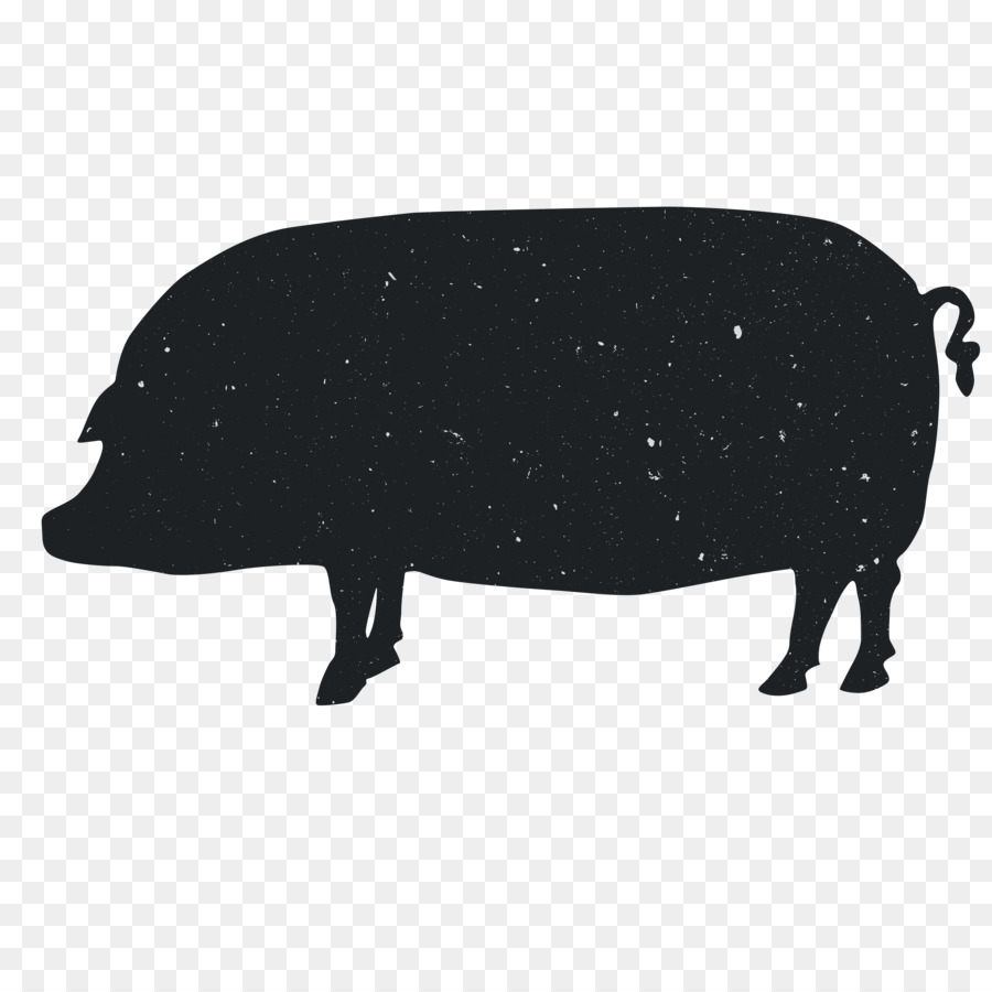 Domestic pig Silhouette Animal Computer file - Animal Silhouettes png download - 3600*3600 - Free Transparent Domestic Pig png Download.