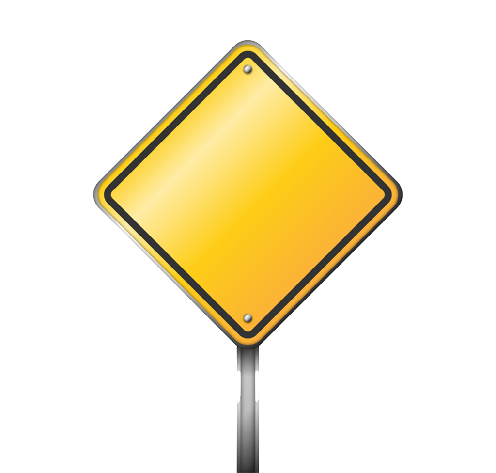 Traffic Sign Warning Sign Icon Blank Yellow Road Signs Png Download 