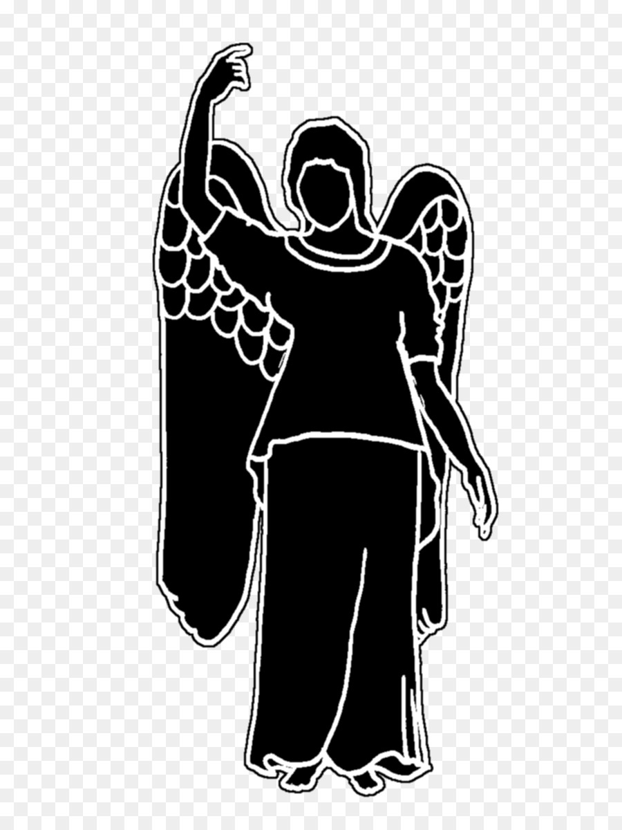Silhouette Angel Black and white - Silhouette png download - 632*1185 - Free Transparent Silhouette png Download.