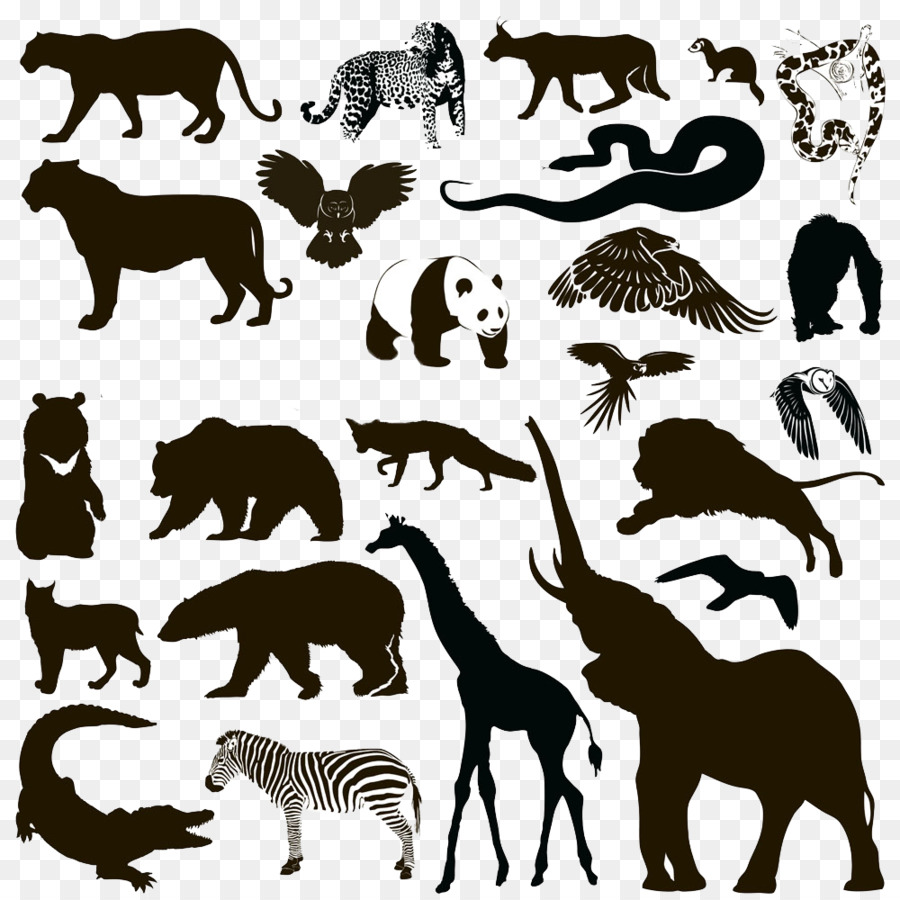 Silhouette Animal Wildlife - Animal Silhouettes png download - 1000*1000 - Free Transparent Silhouette png Download.