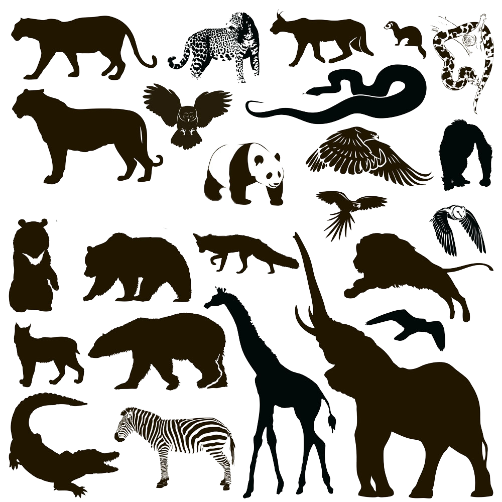 animal silhouettes free transparent
