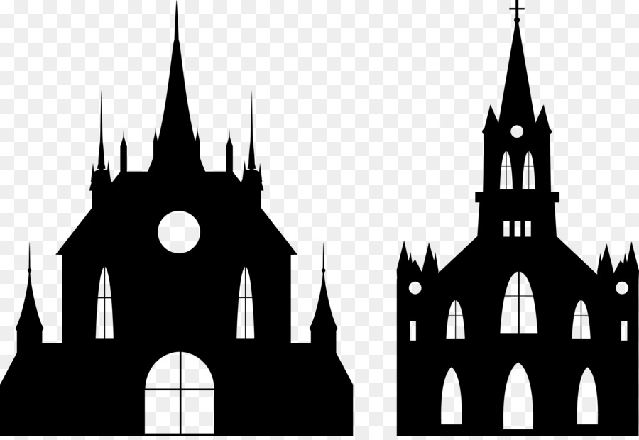 Castle Euclidean vector Illustration - Black Church Gothic Vector png download - 2694*1840 - Free Transparent Castle png Download.
