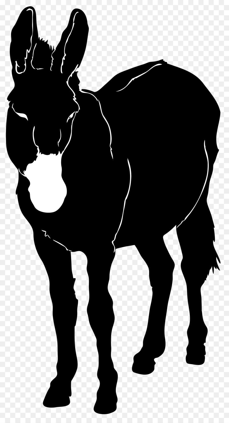 Silhouette Donkey Clip art - donkey png download - 2000*3647 - Free Transparent Silhouette png Download.