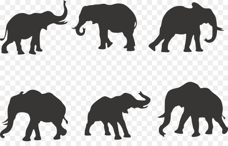 African elephant Silhouette Indian elephant - 6 elephant silhouette vector png download - 4943*3079 - Free Transparent African Elephant png Download.