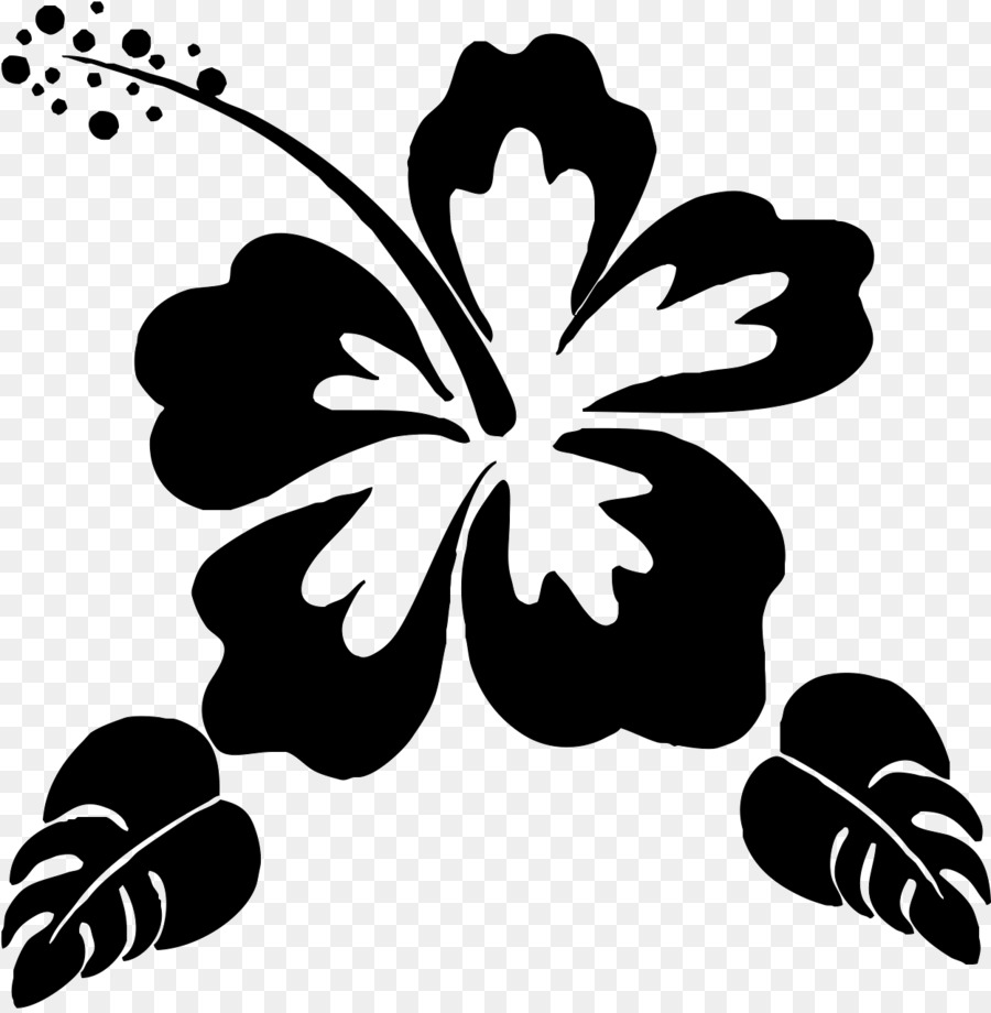 Silhouette Flower Stencil Clip art - Hawaii flower png download - 1250*1273 - Free Transparent Silhouette png Download.