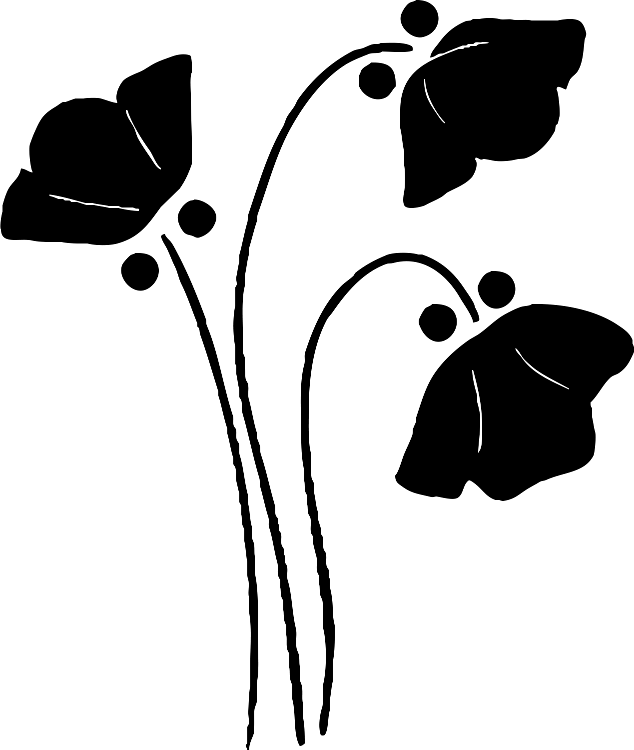 Silhouette Flower Clip art - flower black png download - 1269*1500
