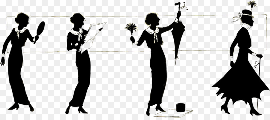Silhouette Woman Female Drawing - dancing between men and women png download - 2081*906 - Free Transparent Silhouette png Download.