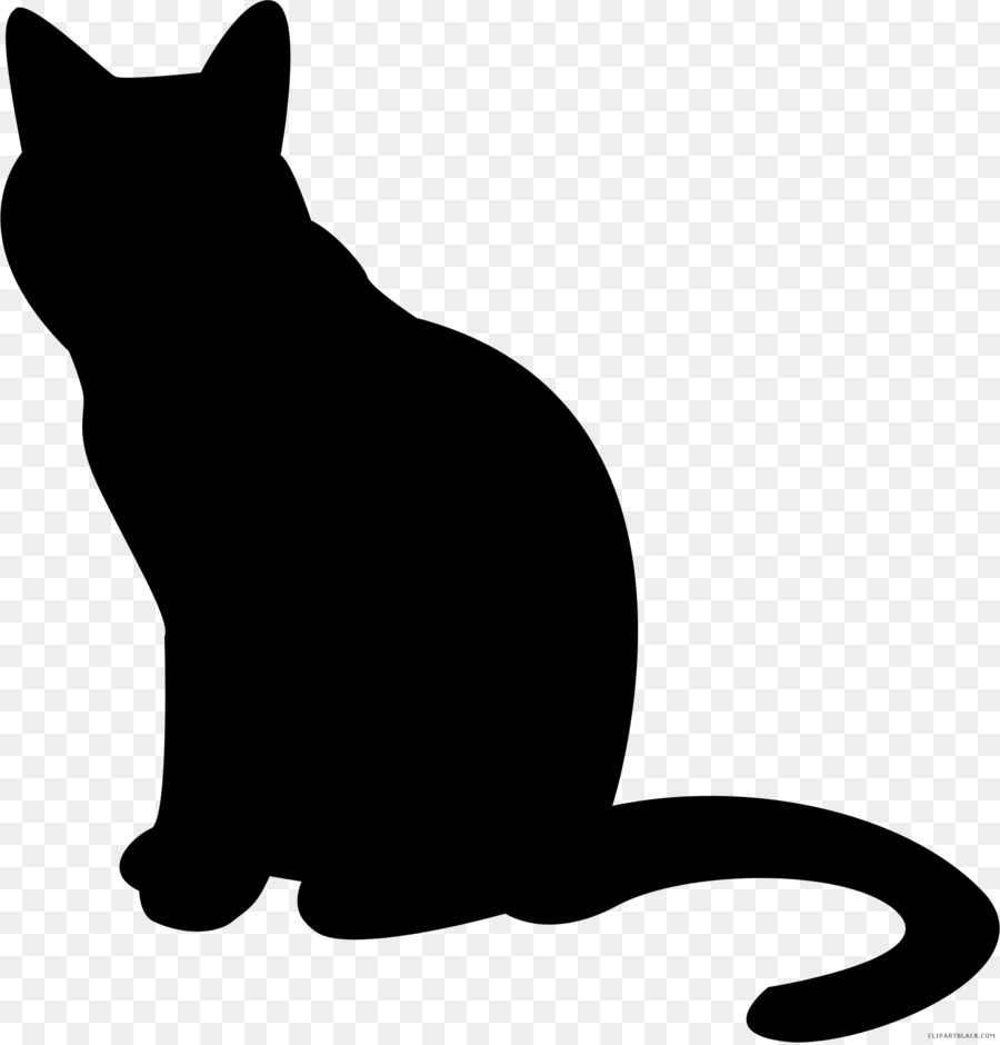 Black cat Stencil Silhouette Image cat png download 740*594 Free
