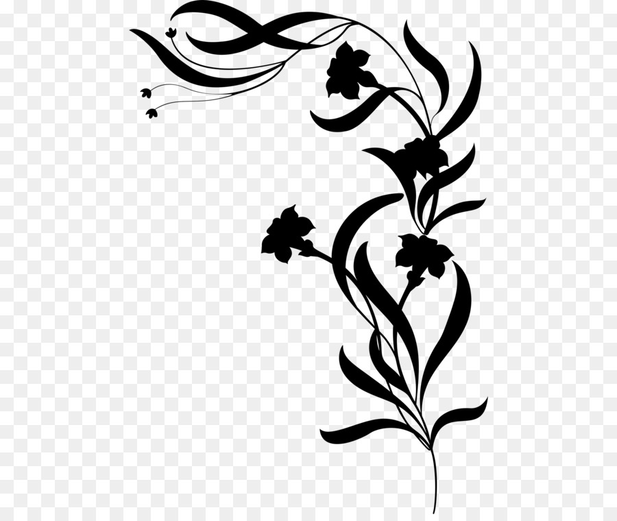 Clip art Flower Decorative Borders Silhouette Floral design - how to draw a flower png silhouette png download - 524*750 - Free Transparent Flower png Download.