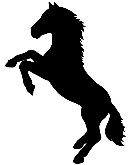 Horse Stallion Rearing Silhouette - horse png download - 450*563 - Free