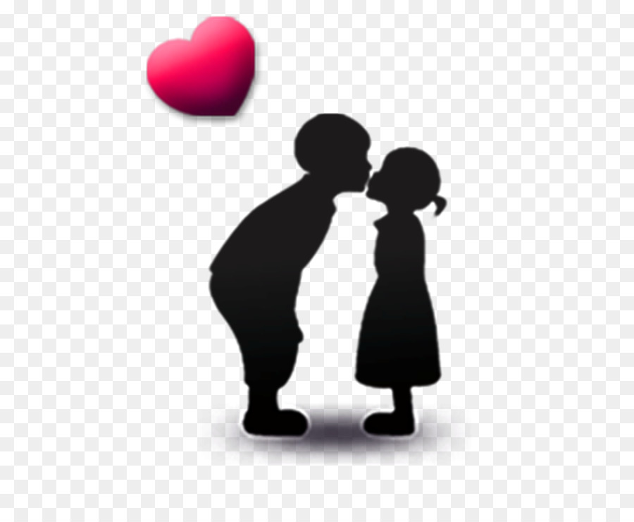 Silhouette Kiss - Cute children kissing png download - 512*733 - Free Transparent Silhouette png Download.