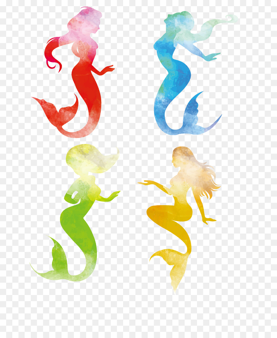 Mermaid Silhouette Illustration - Color mermaid silhouette png download - 743*1092 - Free Transparent The Little Mermaid png Download.