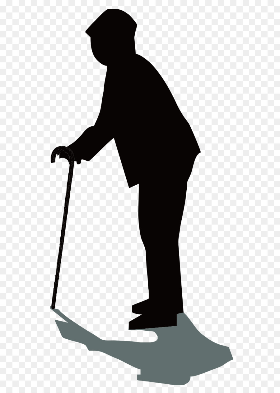 Silhouette Old age - Silhouette of man on crutches png download - 1000*1400 - Free Transparent Silhouette png Download.
