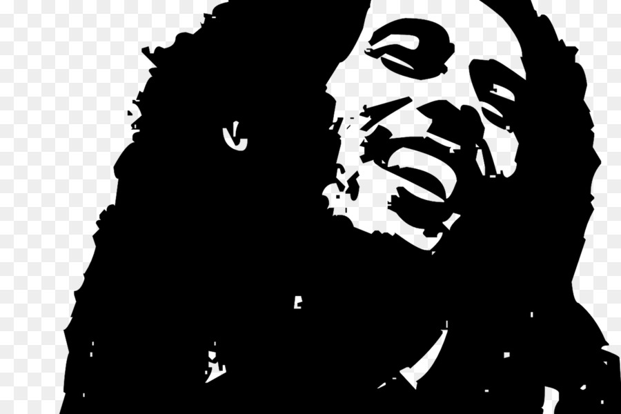 Bob Marley Black and white Stencil Silhouette - bob marley png download - 2160*1440 - Free Transparent Bob Marley png Download.