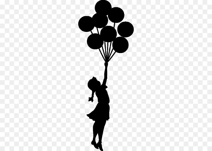 Balloon Girl Banksy Girl with Balloons Street art Decal - balloon silhouette png girl png download - 640*640 - Free Transparent Balloon Girl png Download.
