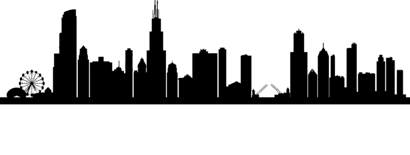 Chicago Skyline Drawing - Silhouette png download - 830*315 - Free