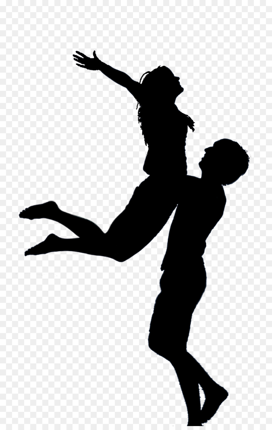 Silhouette Ballet Dancer Drawing - embracing couple png download - 834*1407 - Free Transparent Silhouette png Download.
