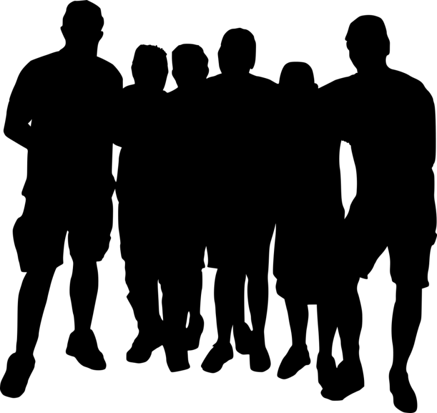 silhouette group of people
