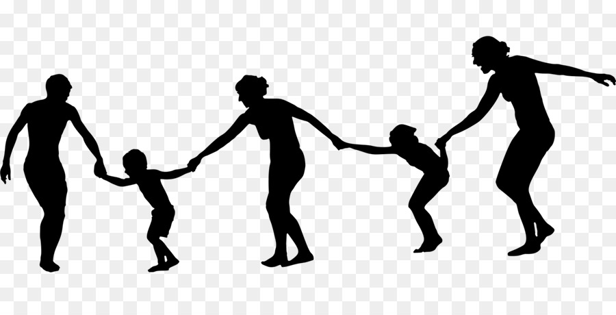 Silhouette Holding hands Clip art - Black children png download - 900*450 - Free Transparent Silhouette png Download.