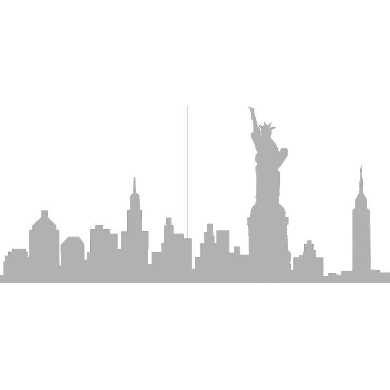 New York City Skyline Silhouette Wall Decal Clip Art City Landscape