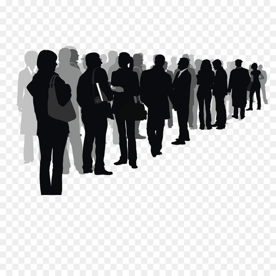 Silhouette Crowd Drawing Illustration - A sea of people flattened png download - 1500*1500 - Free Transparent Silhouette png Download.