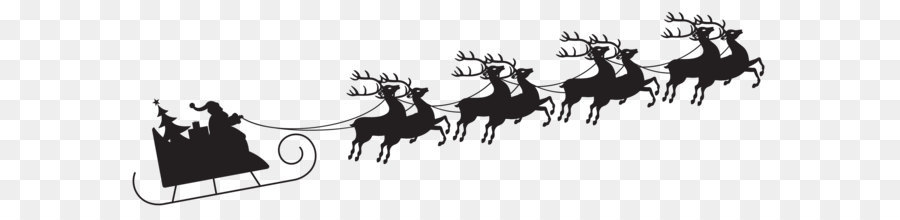 Santa Claus Sled Silhouette Reindeer Clip art - Santa with Sleigh Silhouette Transparent PNG Clip Art Image png download - 6343*2128 - Free Transparent Rudolph png Download.
