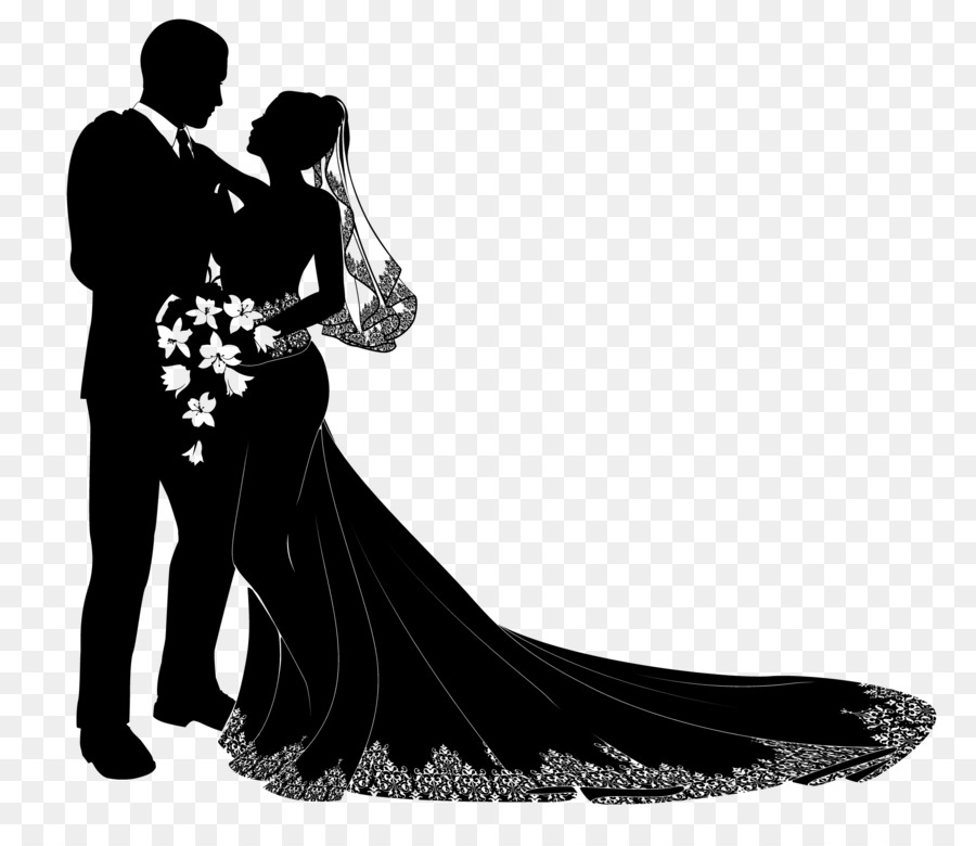 Wedding invitation Bridegroom Silhouette - wedding couple png download - 2000*1699 - Free Transparent Wedding Invitation png Download.