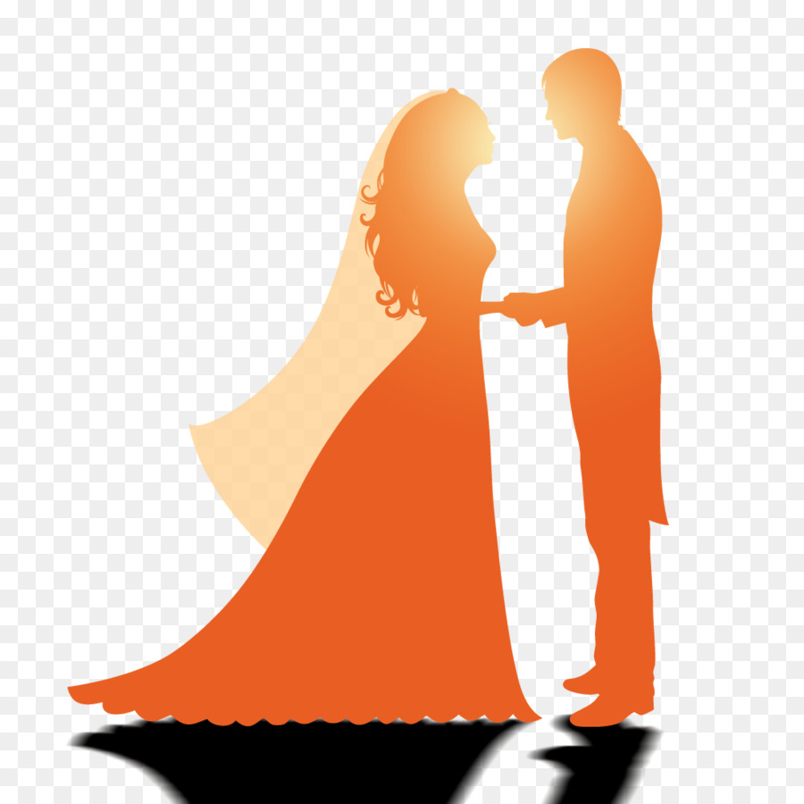 Wedding invitation Marriage Silhouette - Wedding couple decorative pattern png download - 1000*1000 - Free Transparent Wedding Invitation png Download.