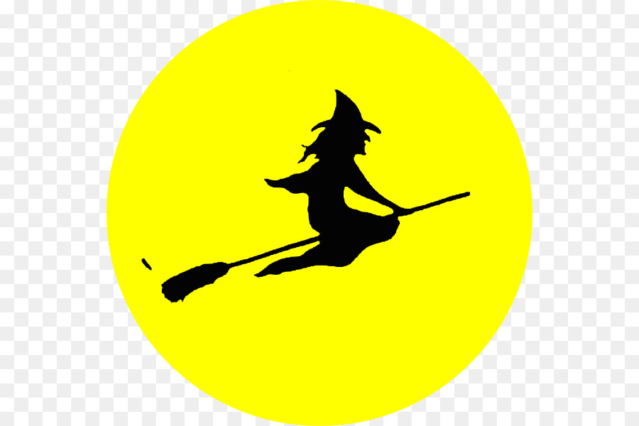 Halloween Clip art - Flying Witch Silhouette png download - 600*600 - Free Transparent Halloween  png Download.