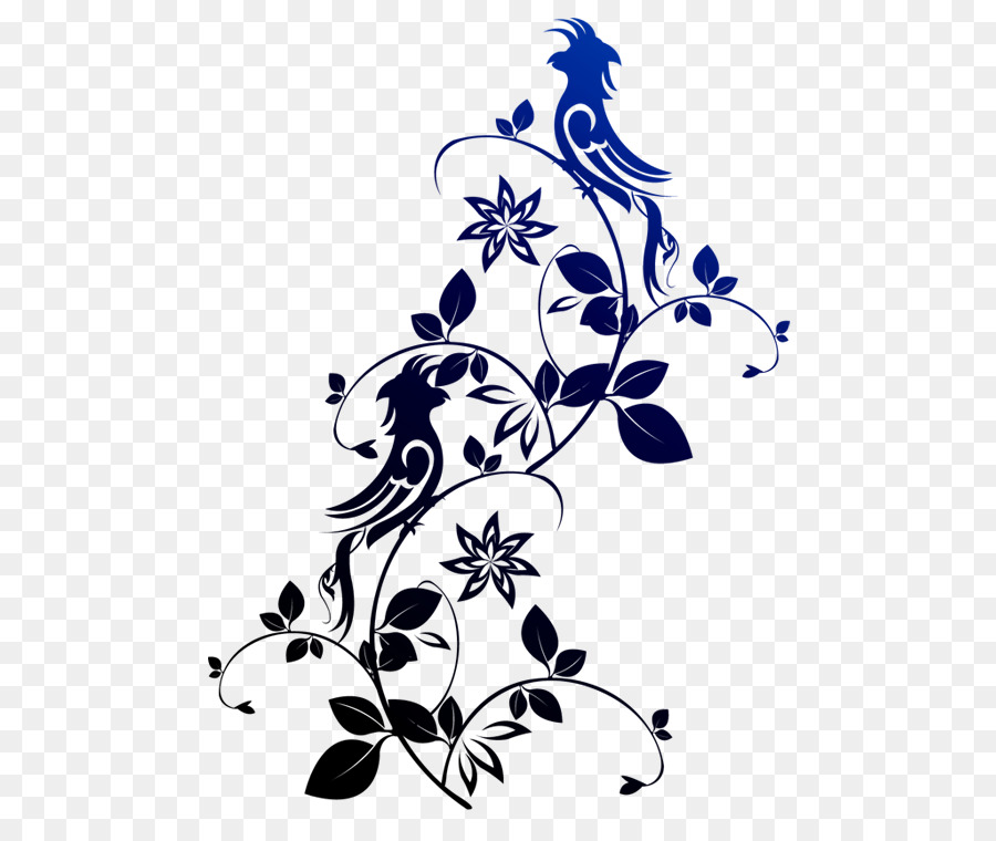 Bird Flower Pattern - Silhouette pattern material png download - 750*750 - Free Transparent Bird png Download.