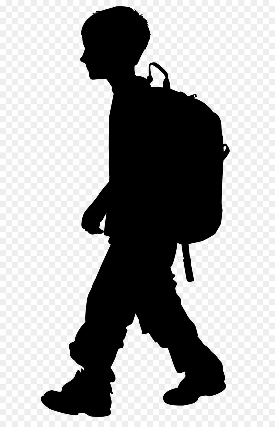 Silhouette Scalable Vector Graphics Clip art - Boy with Backpack Silhouette PNG Clip Art Image png download - 3748*8000 - Free Transparent Silhouette png Download.