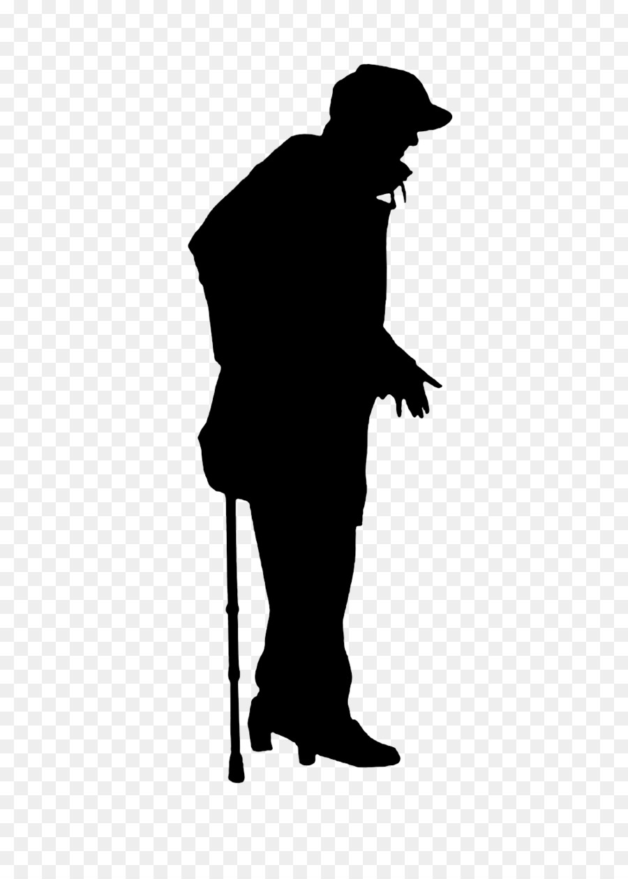 Silhouette Person Photography Old age - Silhouette man on crutches png download - 1000*1400 - Free Transparent Silhouette png Download.