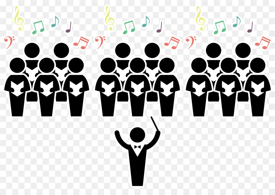 Choir Conductor Silhouette - Vector illustration singing classes png download - 2918*2043 - Free Transparent  png Download.