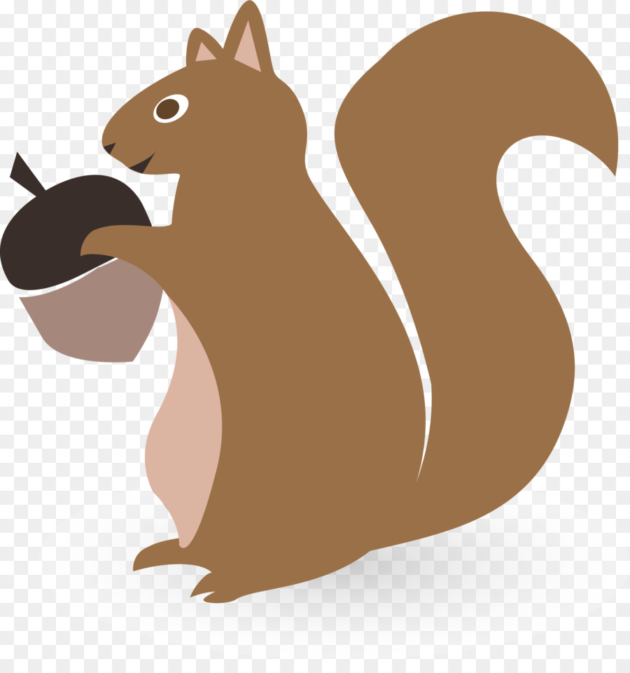 Squirrel Silhouette Acorn Clip art - Vector hand-painted squirrel png download - 1858*1943 - Free Transparent Squirrel png Download.