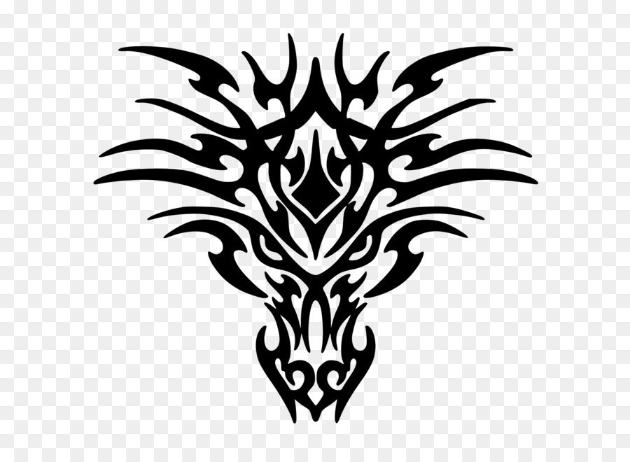 Dragon Black and white Clip art - Black tattoo dragon PNG images png download - 1979*1979 - Free Transparent Dragon png Download.