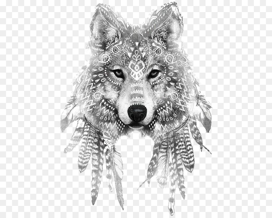 Gray wolf Tattoo ink Drawing Sleeve tattoo - Wolf png download - 564*713 - Free Transparent Indian Wolf png Download.