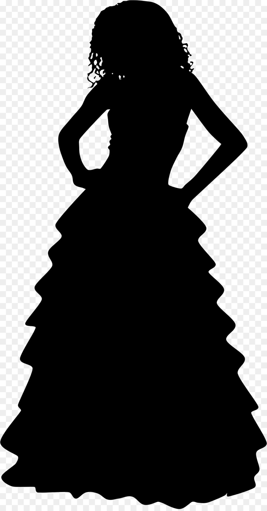Dress Woman Evening gown Clip art - woman silhouette png download - 1150*2190 - Free Transparent  png Download.